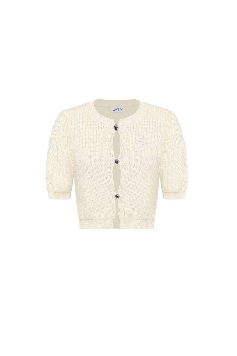 OZLANA Ozln | Ozln Short Sleeve Knitted Cardigan (Cream)