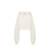 OZLANA Tops | Emboss Flower Hoodie Sweatershirt(Cream)