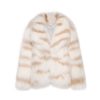 OZLANA Full Fur Jackets | Zebra Wide Lapel Racoon Fur Jacket(Cream)