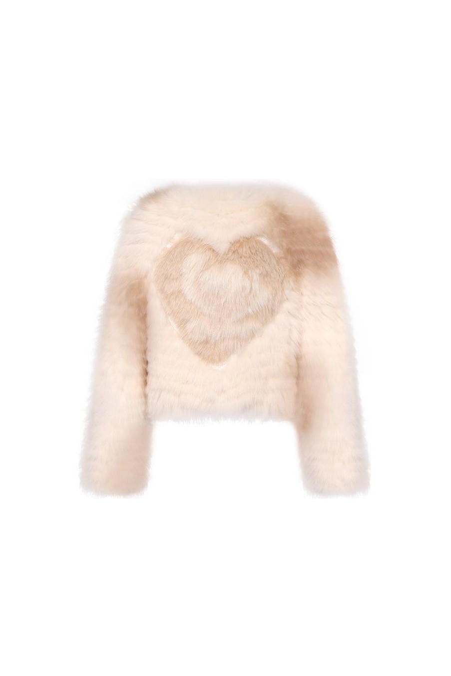 OZLANA Omniverse: Milan Runway Collection | Rose Sherbet Wide Lapel Crop Fox Fur Jacket(Chestnut)