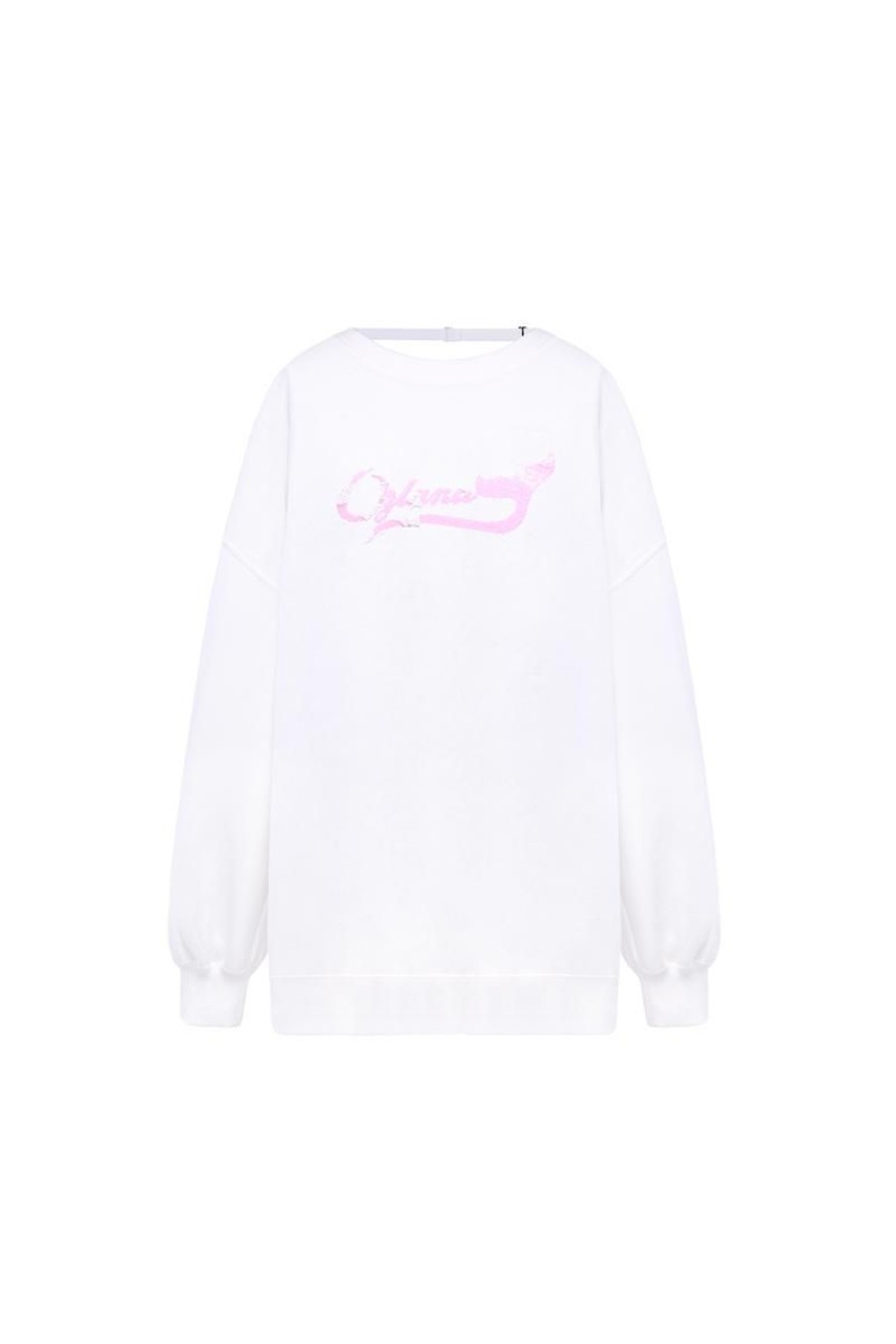 OZLANA Tops | Oceania Pearl Oversized Sweatshirt(White)