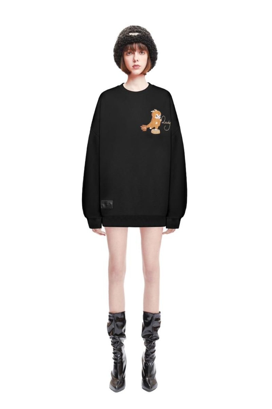 OZLANA Tops | Crewneck Faerie Dragon Sweatshirt (Black)