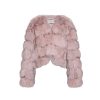 OZLANA Full Fur Jackets | Cloud Bubble V Neck Fox Fur Jacket (Pink)